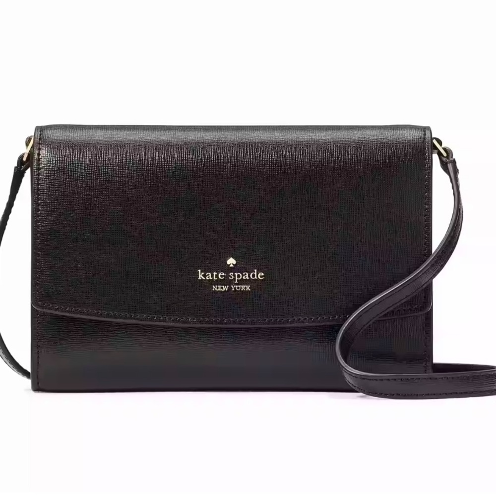 NWOT Kate Spade Perry Leather Crossbody in Black